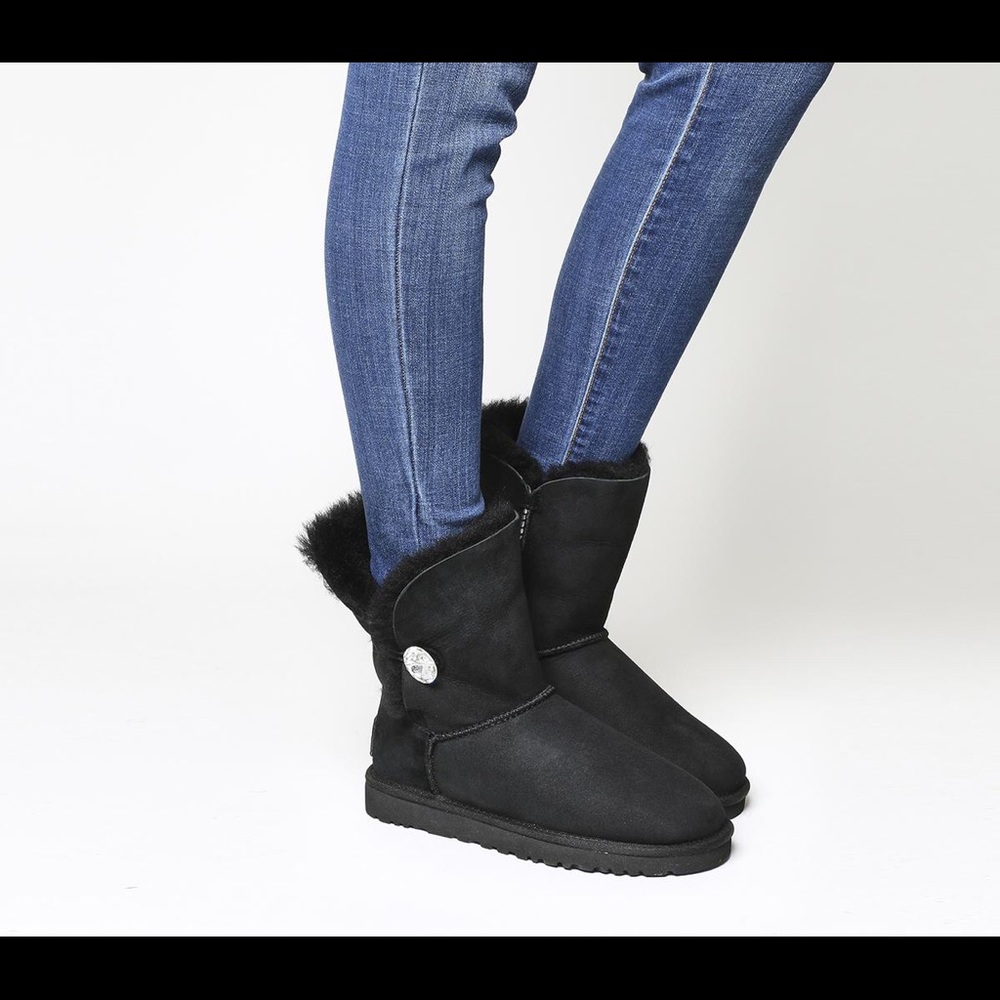 sold UGG Bailey Button Bling Grey Boots